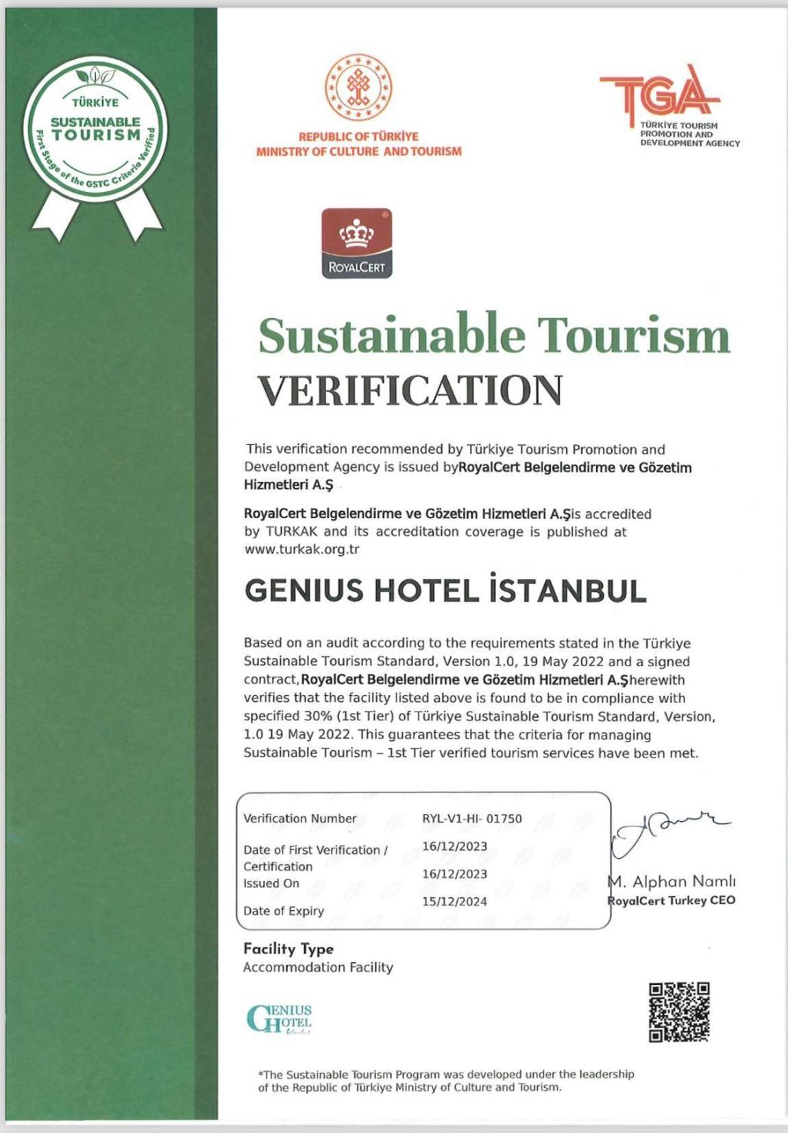 Genius Hotel Istanboel Buitenkant foto